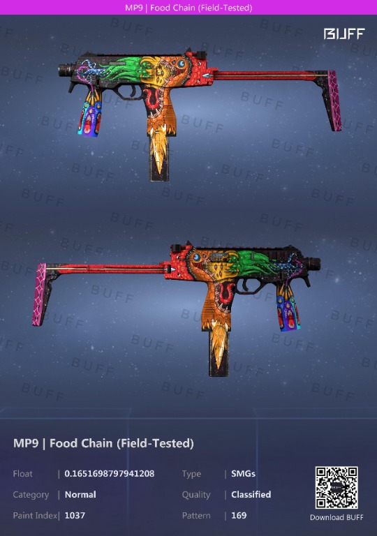 Csgo MP9 Food Chain (FieldTested) LOW FLOAT, Video Gaming, Gaming
