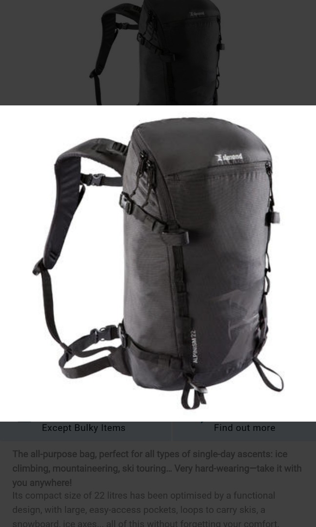 Decathlon Mountaineering backpack 22L Alpinism 22L black Men s