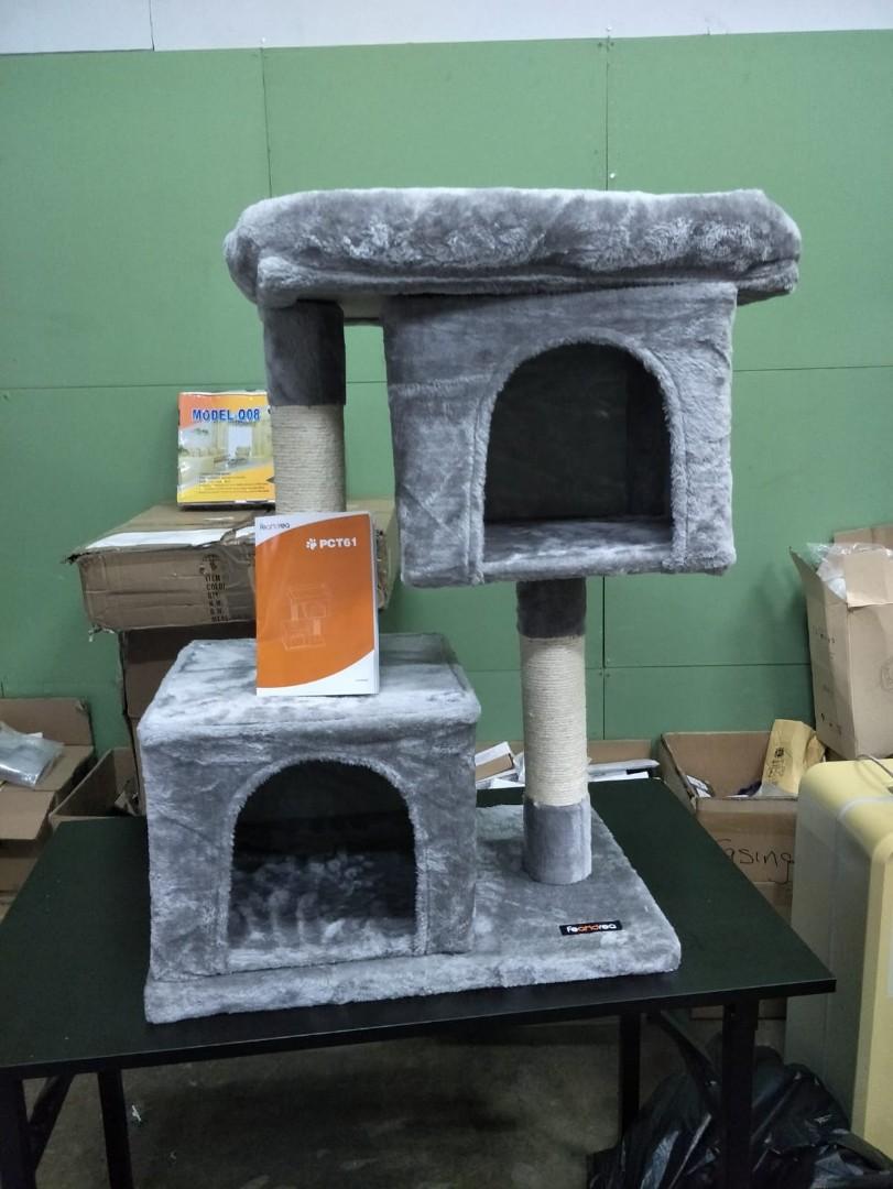 FEANDREA Cat Tree for Large Cats, Cat Tower 2 Cozy Plush Condos and