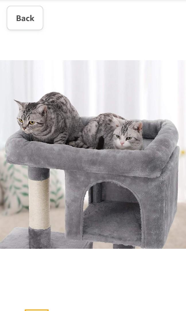 FEANDREA Cat Tree for Large Cats, Cat Tower 2 Cozy Plush Condos and Sisal Posts, Pet Supplies