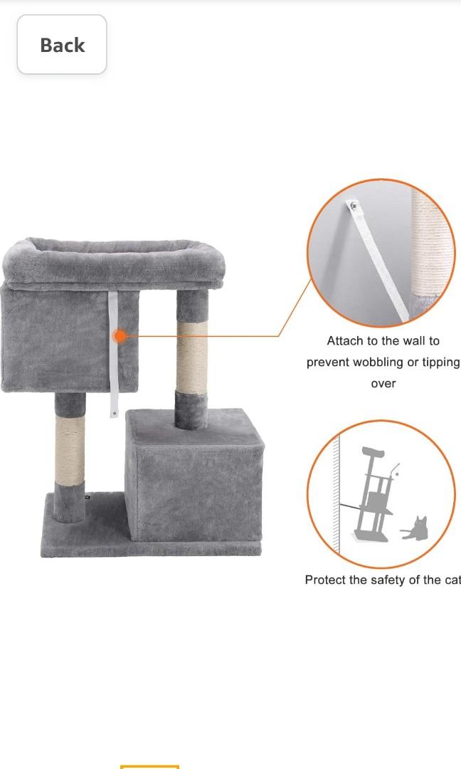 FEANDREA Cat Tree for Large Cats, Cat Tower 2 Cozy Plush Condos and