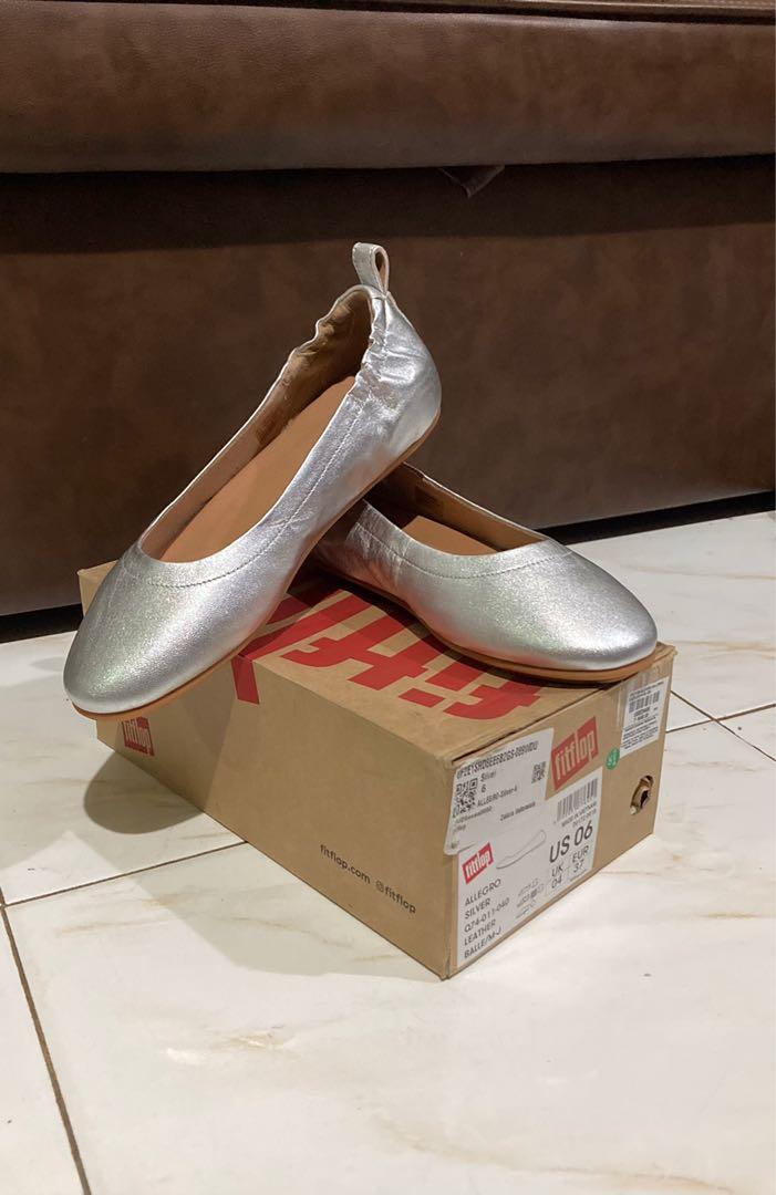 Fitflop Ballerina Flats - Allegro Silver 6, Women's Fashion, Footwear, Flats & Sandals on Carousell