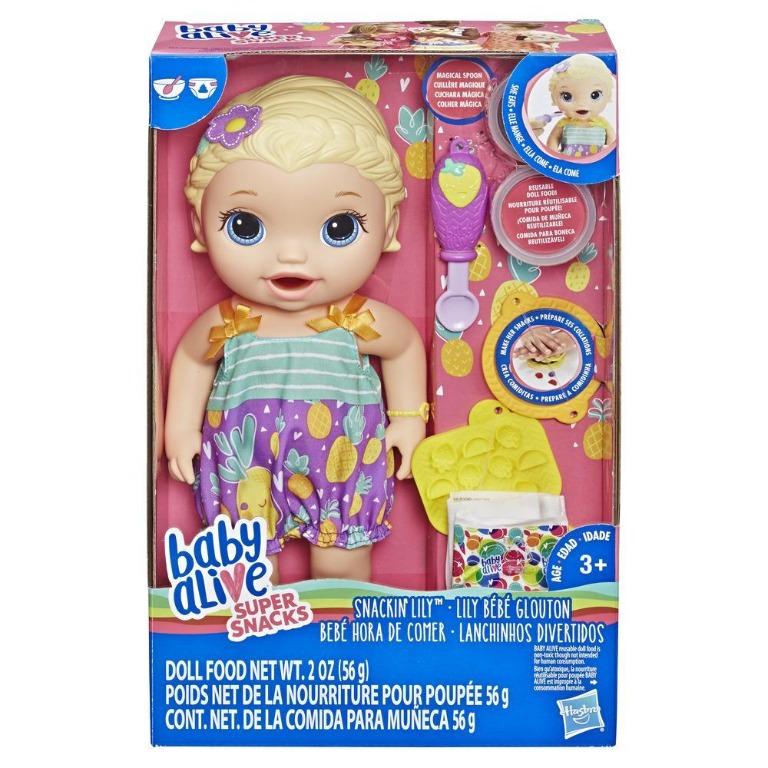 Hasbro Baby Alive Super Snacks Snackin Lily Baby Doll Blonde