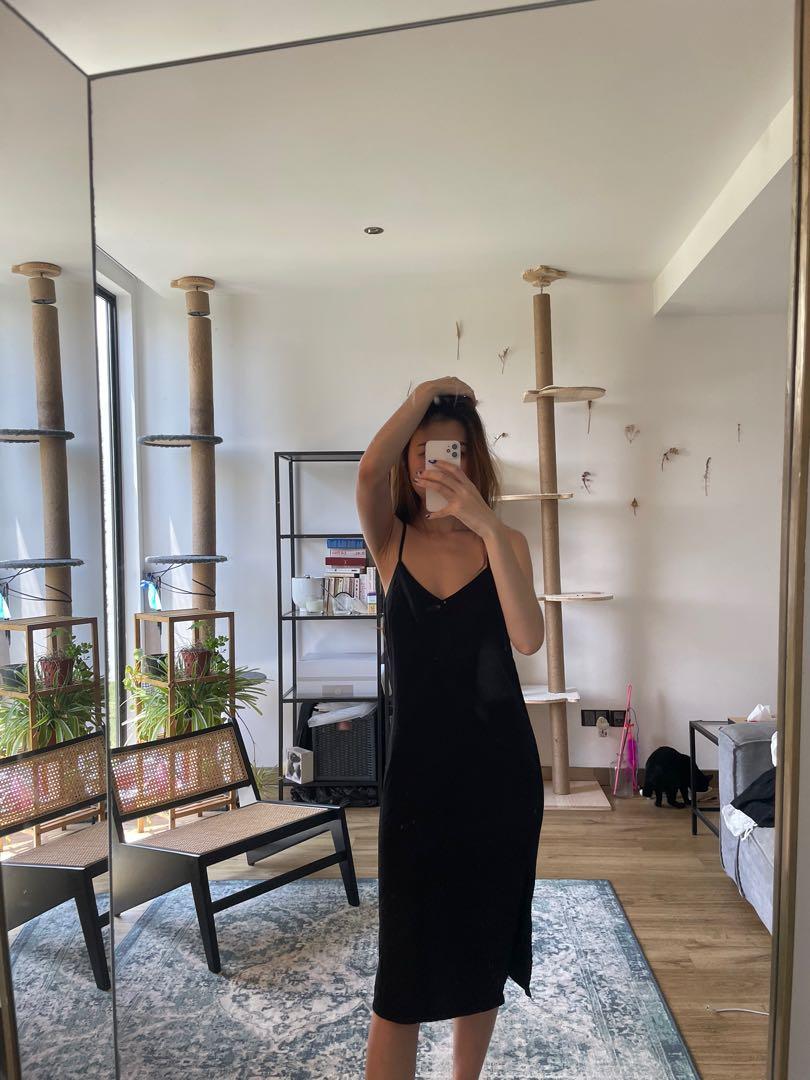 H M DIVIDED black slip dress EU 32