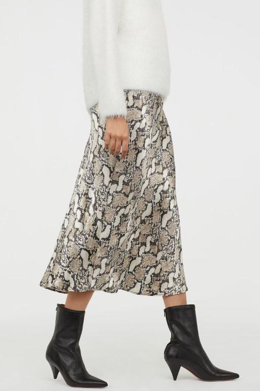 H and m snake print skirt top