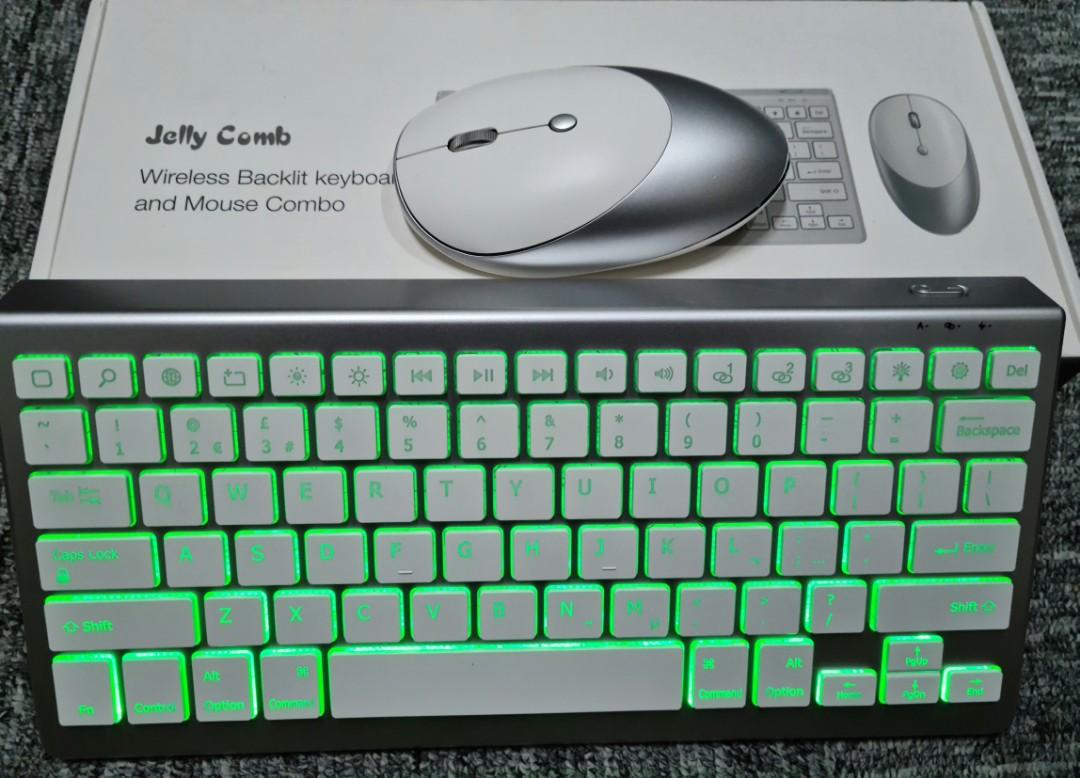 Jelly Comb Wireless Backlit Keyboard with Mouse Combo, Computers & Tech, Parts & Accessories