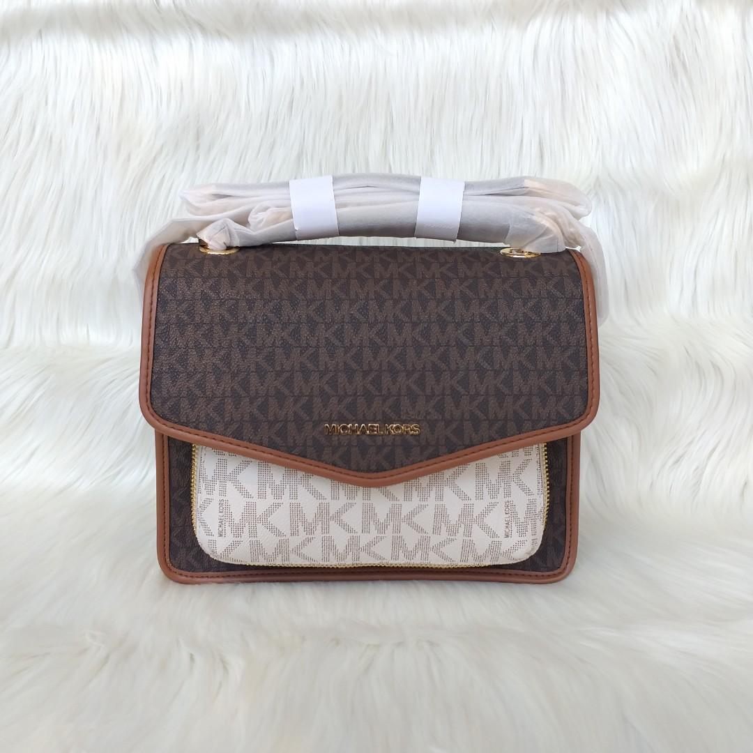 Michael Kors Regina Medium Flap Shoulder Crossbody Bag MK Signature