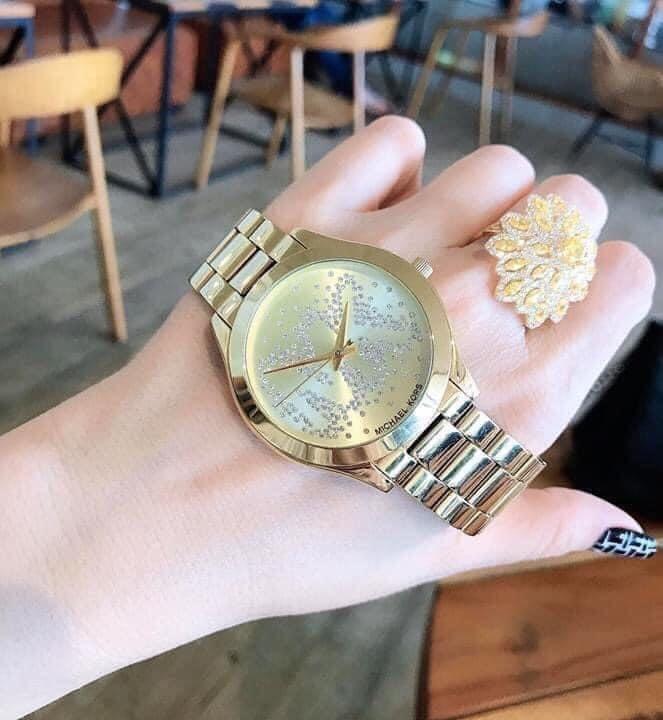 MICHAEL KORS Slim Runway Gold Dial Ladies Watch MK3590