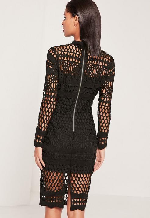 Missguided Black Lace High Neck Midi Dress, Women's Fashion, Dresses &  Sets, Jumpsuits on Carousell