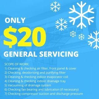 [FLAT RATE $20] Aircon Service Repair General Cleaning @92341223