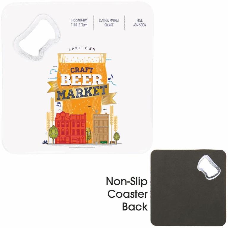 Multi function Cup Coaster Bottle Opener Stainless Steel Square coaster with Non-slip mat (Category: Dinnerware & Cutlery) located in Quezon City. Submitted by smdmerchandise (Listing ID 1106235968, Image 3). Description: Multi function Cup Coaster Bottle Opener Stainless Steel Square coaster with Non-slip mat Product Specifications: Item name ~ Cup Coaster Bottle Opener Material ~ ABS Color ~ Black and White Size ~ 8 x 8cm Function ~ Coasters, b
