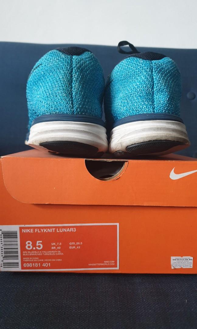 Nike flyknit lunar 3 bleu deals