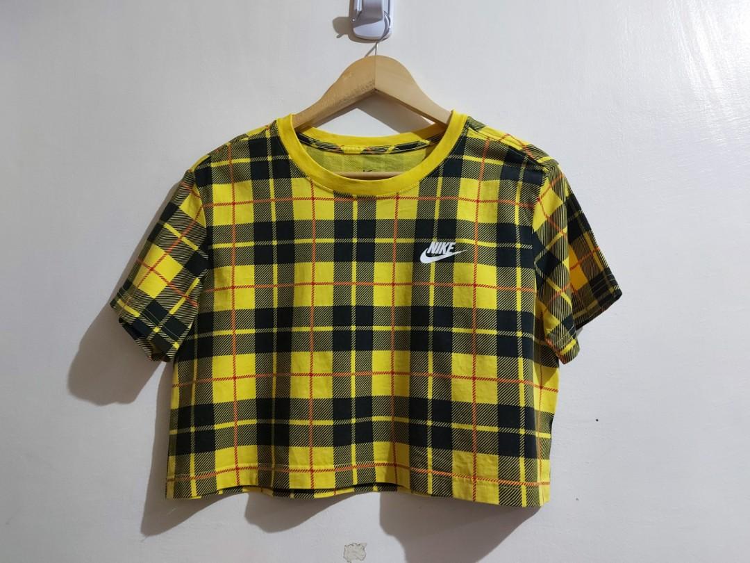 plaid nike crop top