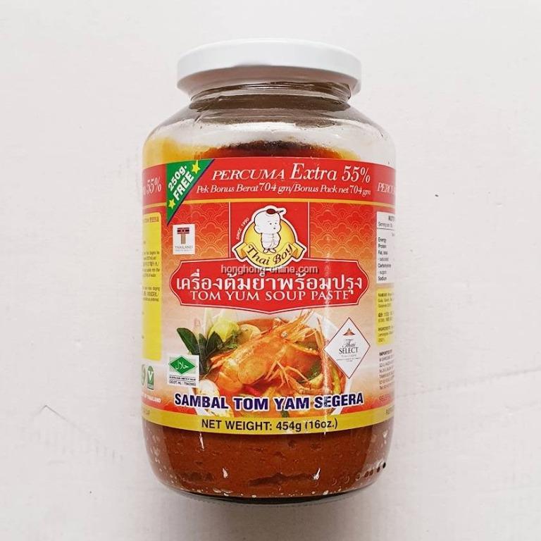 Original Thai Boy Brand Instant Thai Tom Yum Paste 454G (Free Extra 55%),  Food & Drinks, Packaged & Instant Food On Carousell