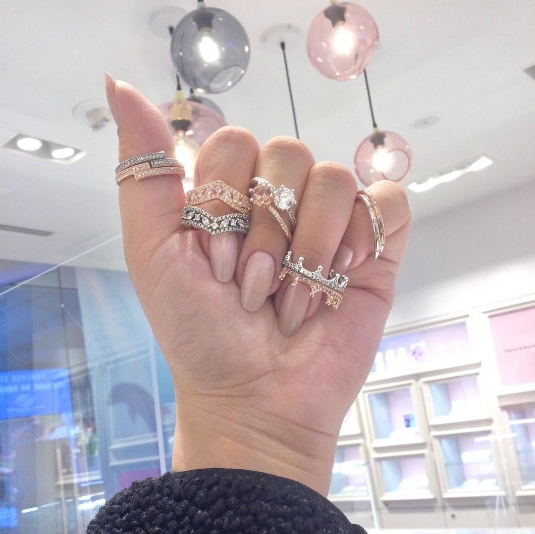 Pandora authentic rings 1050 each. marquise double wishbone ring