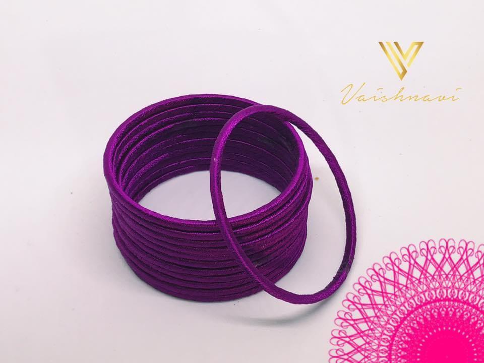 Purple silk thread top bangles