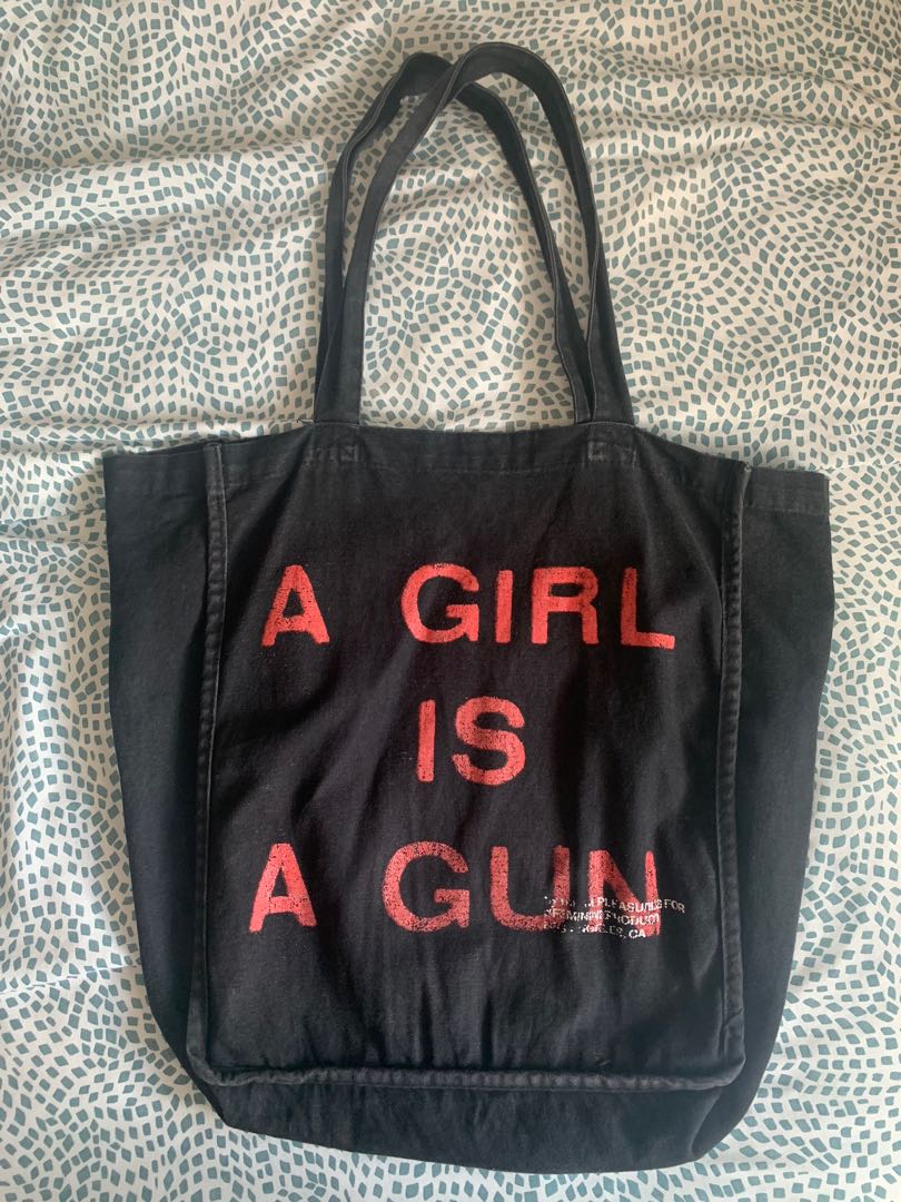 PLEASURES A Girl is a Gun Tote Women s Fashion Bags Wallets Tote Bags on Carousell