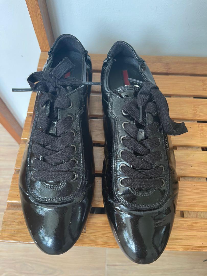 prada patent leather sneakers