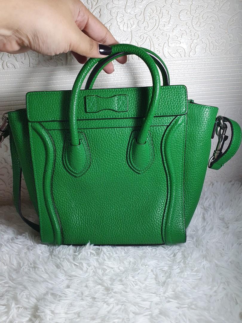 Preownes celine nano sling bag in green, Women's Fashion, Bags