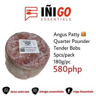 Quarter pounder angus burger patty tender bobs