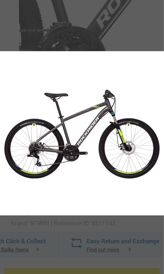Rockrider ST 520 27.5 8sp Mountain Bike Grey Sports Equipment
