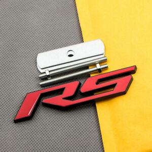 Black&Red Metal RS Logo Car Emblem Racing Sport Badge Sticker Decal for Chevrolet Camaro