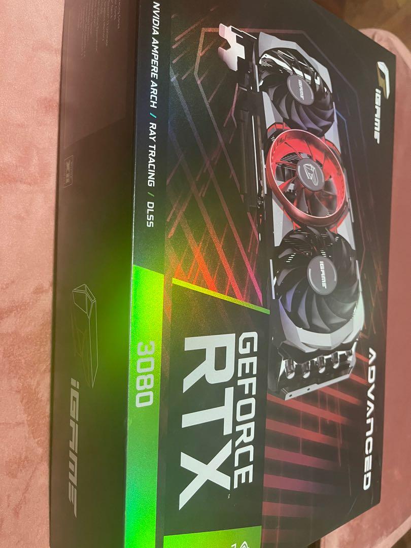 rtx 3080 non lhr geforce igame advanced oc 10g v computers tech parts accessories computer parts on carousell rtx 3080 non lhr geforce igame advanced oc 10g v computers tech parts accessories computer parts on carousell
