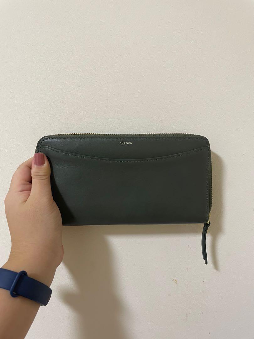 Skagen Leather Wallet Olive Green