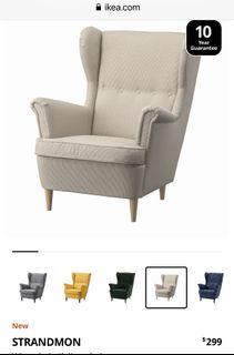 STRANDMON Wing chair, Kelinge beige