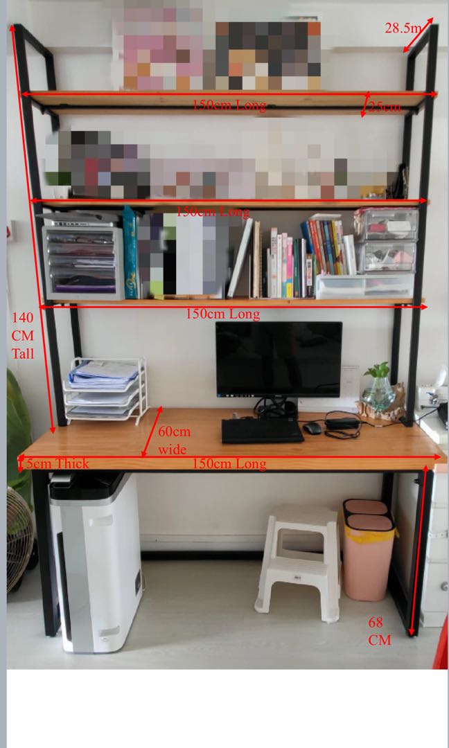 tall computer desk with shelves