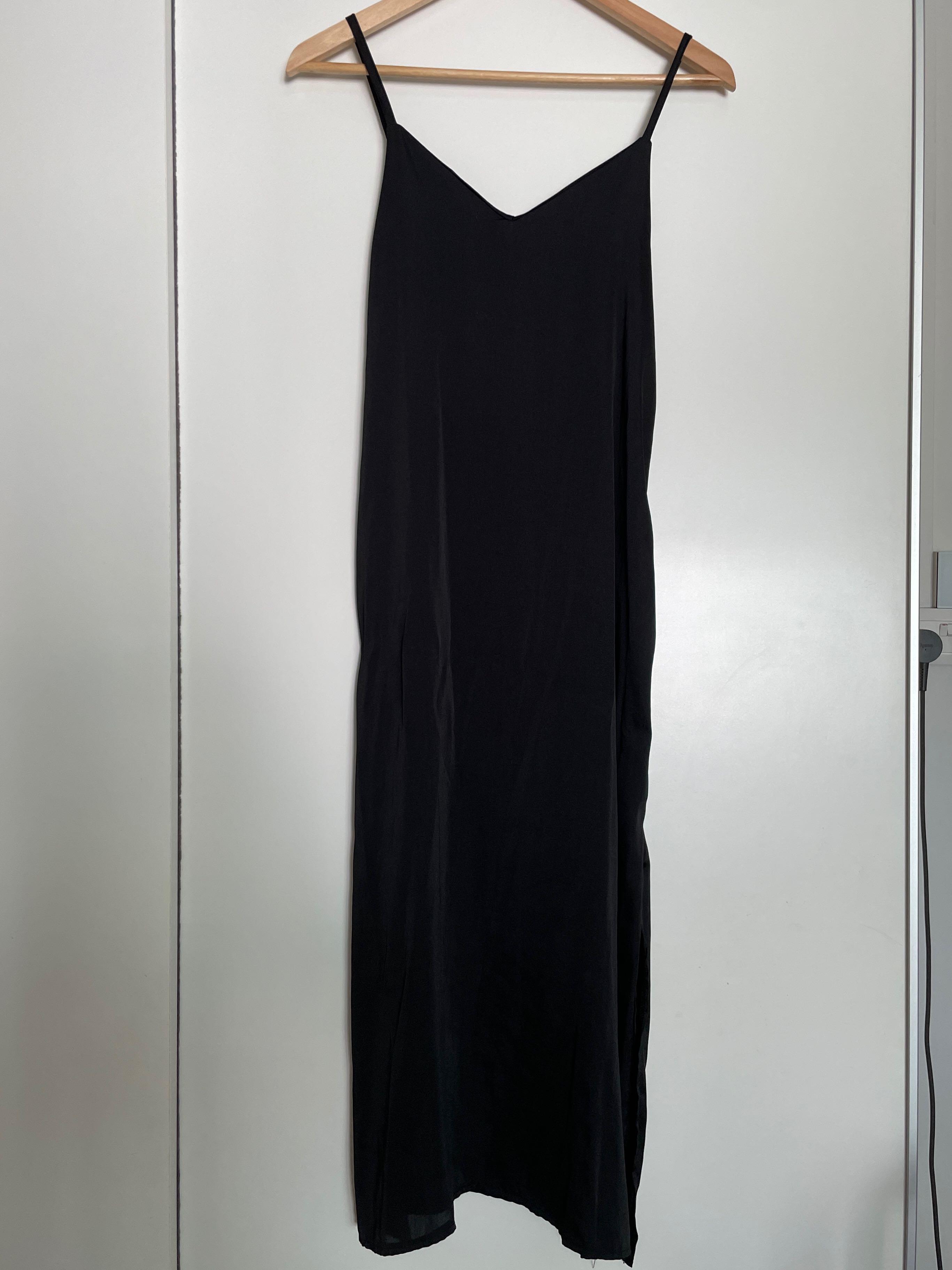 Stylenanda black satin dress, Women's Fashion, Dresses & Sets, Dresses ...