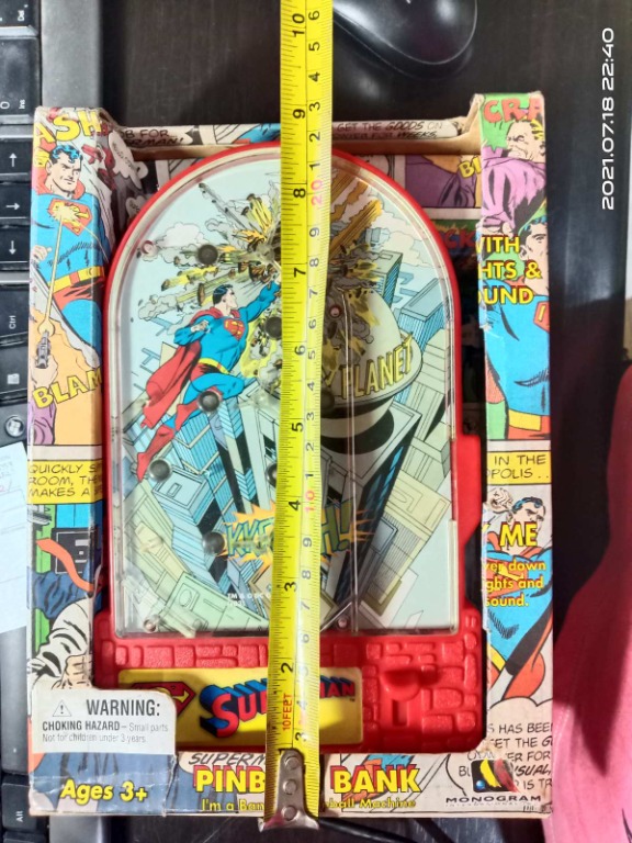 SUPERMAN PINBALL COIN BANK WITH LIGHTS AND SOUNDS, Hobbies & Toys ...