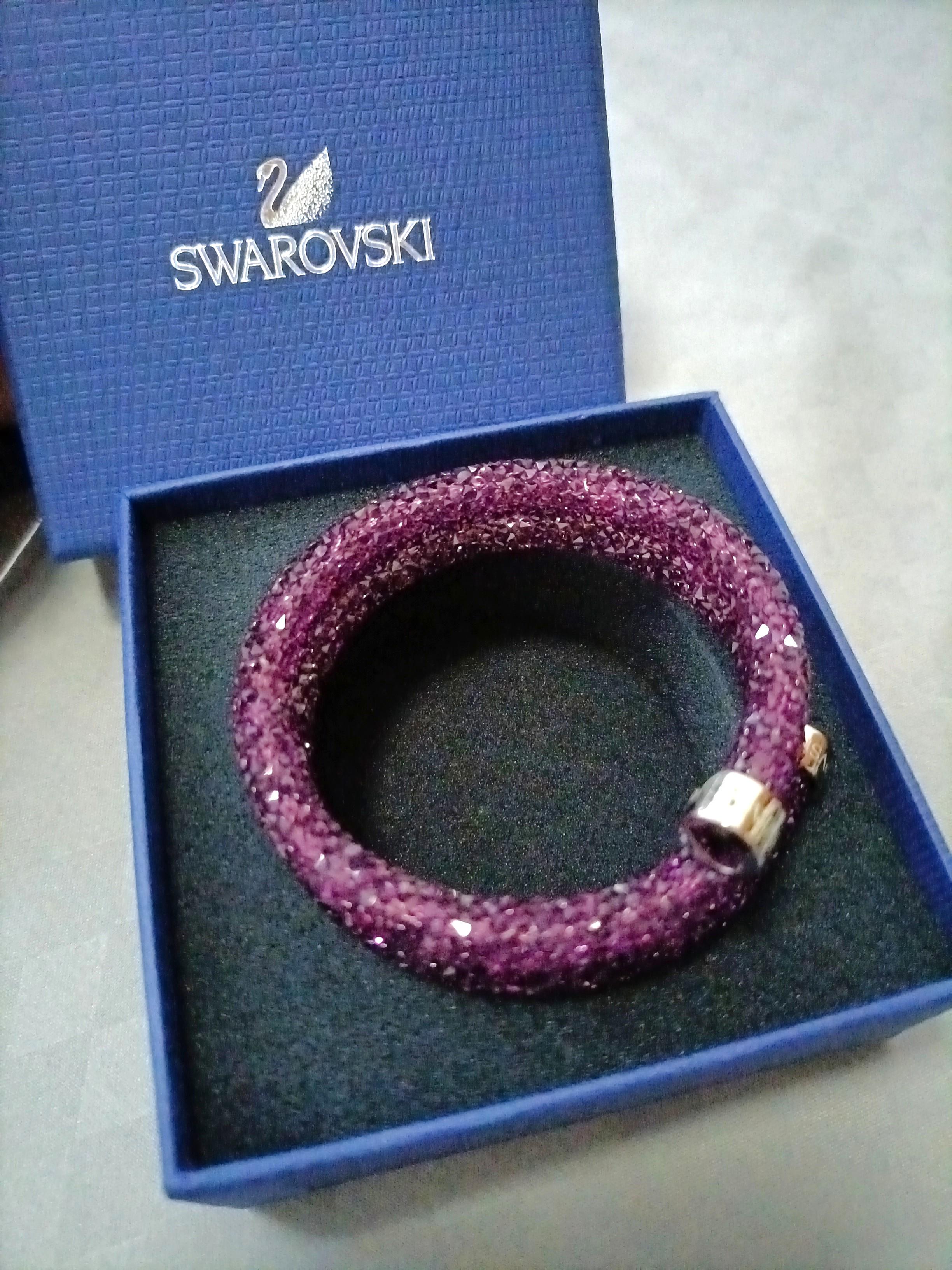 AUTHENTIC SWAROVSKI CRYSTALDUST Double Bangle Bracelet 5348103 Gold Set Of  3 $119.89 - PicClick