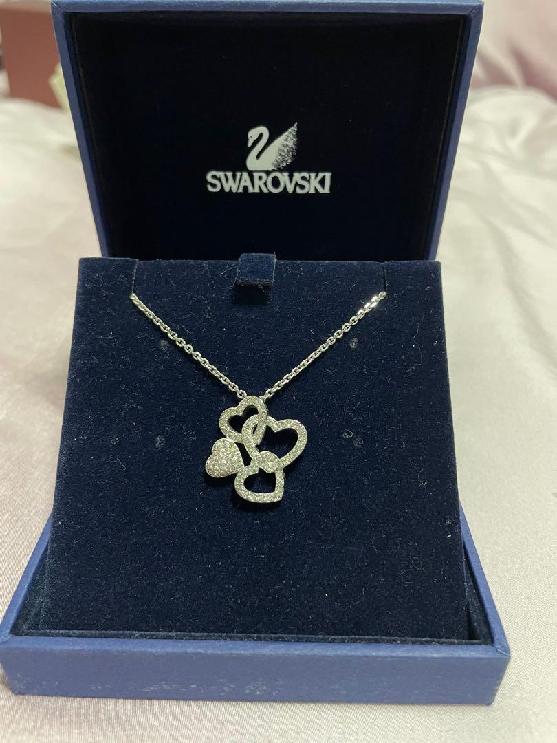 4 heart necklace with hot sale swarovski elements
