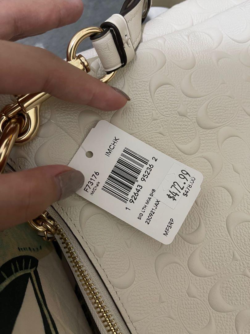 Tas coach mia signature authentic white Fesyen Wanita Tas
