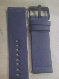 Watchs leather strap 24mm dark blue