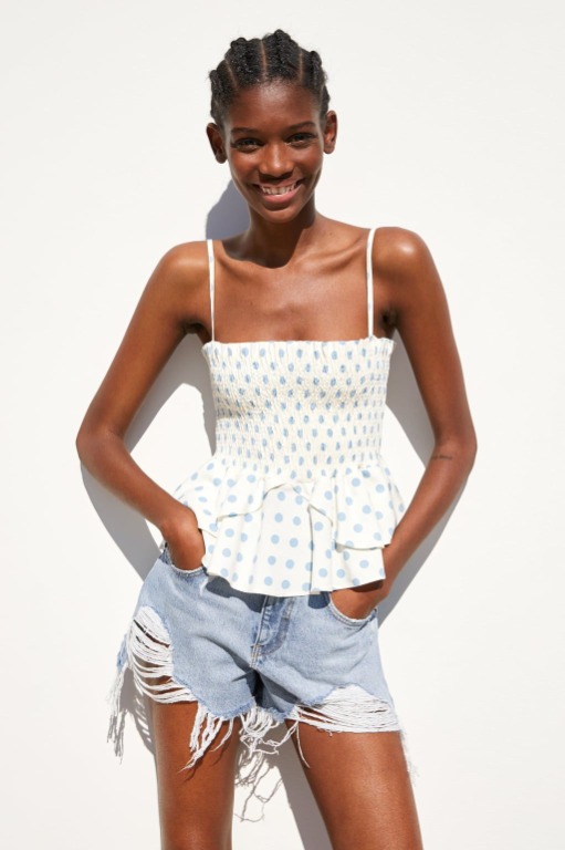 Polka dot zara top sale