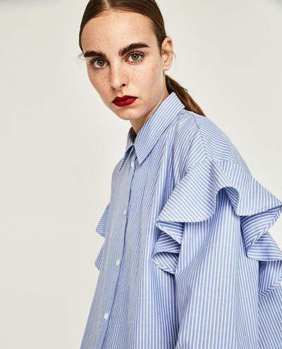 zara ruffled shirt