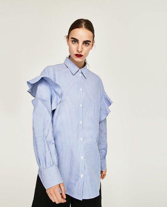 zara ruffled shirt