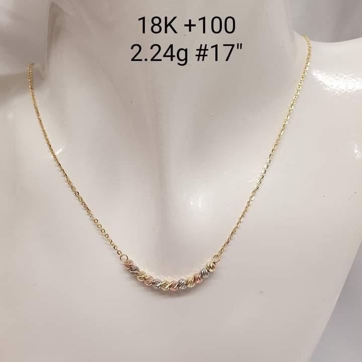 Tri gold necklace store