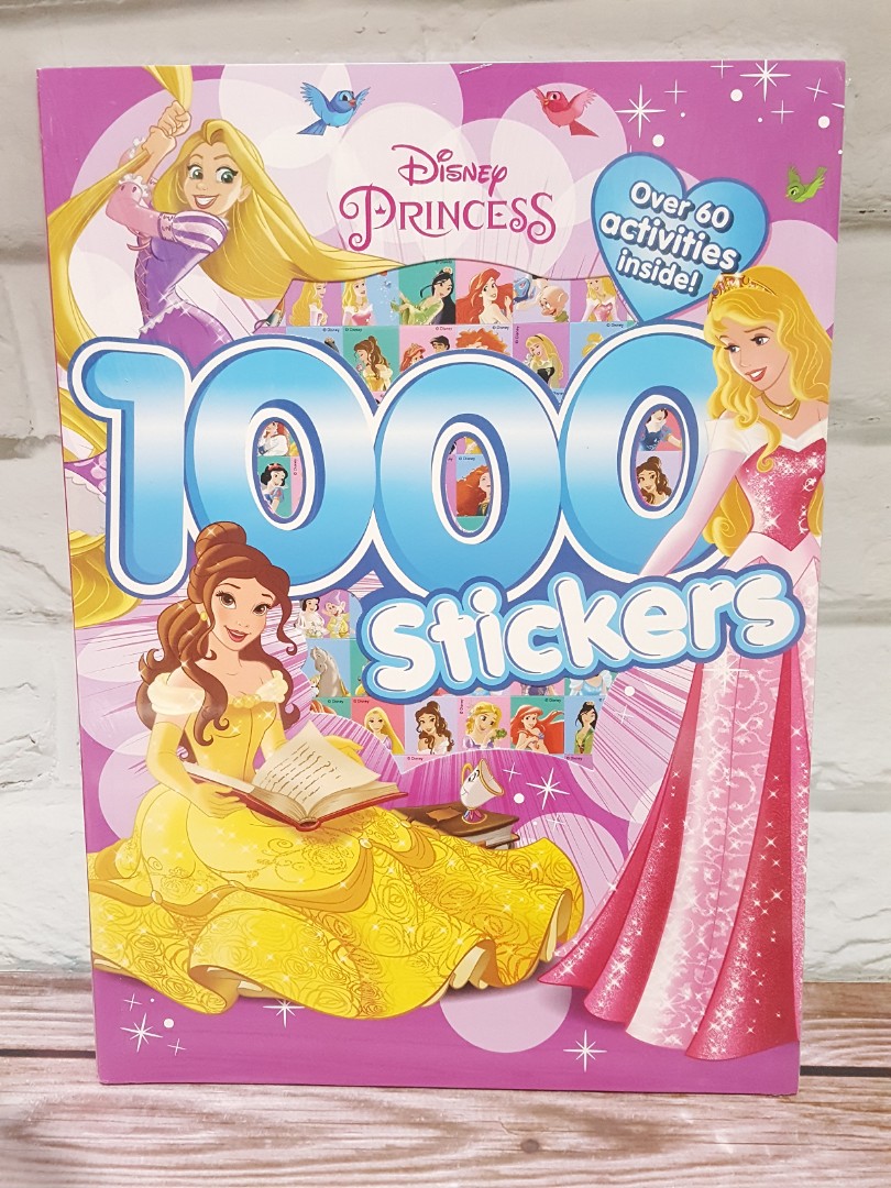 [全新]Disney Princess 1000 Stickers 迪士尼 公主 貼紙遊戲書 英文 童書, 興趣及遊戲, 書本及雜誌, 兒童 ...