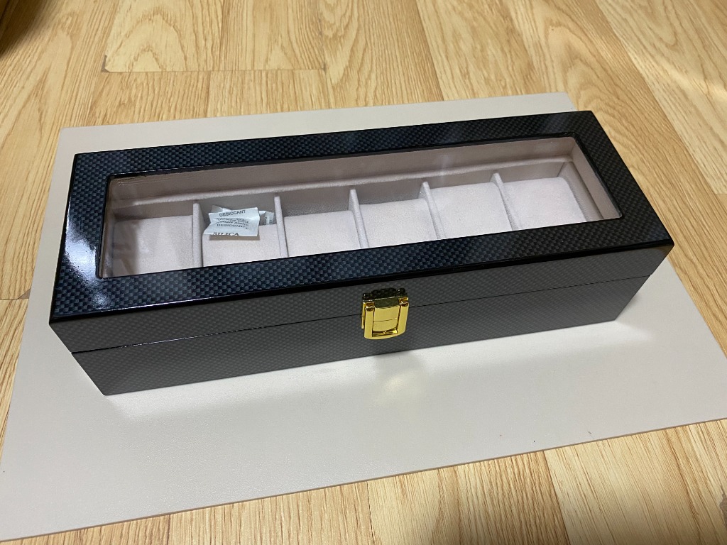 6 Slot Watch Box Carbon Fiber Look Men S Fashion Watches Accessories Accessory Holder Box Organizers On Carousell
