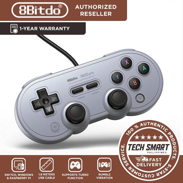 8Bitdo SN30 Pro Wired Controller with Classic Joystick Gamepad for PC Android Windows macOS,Steam and Nintendo Switch (Category: Controllers) located in Manila. Submitted by techsmartph (Listing ID 286915171, Image 2). Description: SN Edition - PHP 1,095 Grey Edition - PHP 1,095 G Edition - PHP 1,095 Wired Controller, USB Cable: 1.8m. Compatible with Switch (Version 3.0.0 or above), Windows, Raspberry pi devices. Rumble Vibration. Support Turbo F