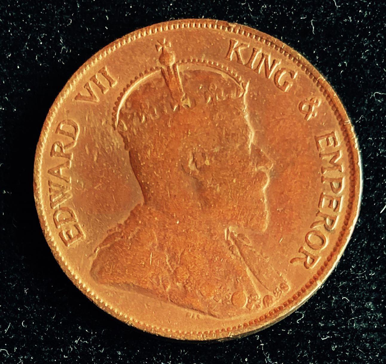 1903 Old British Hong Kong King Edward VII ONE 1-Cent Bronze Minor
