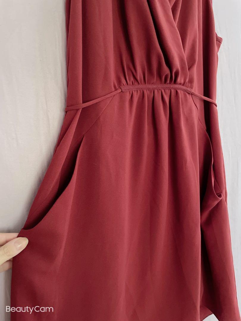 Aritzia Wilfred Sabine Dress (Burgundy), Women's Fashion, Clothes on  Carousell