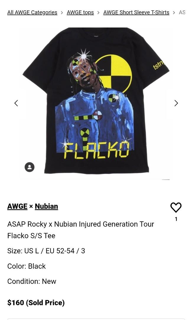ASAP ROCKY X NUBIAN INJURED GENERATION TOUR FLACKO, Men's Fashion, & Sets, & Polo Shirts on Carousell