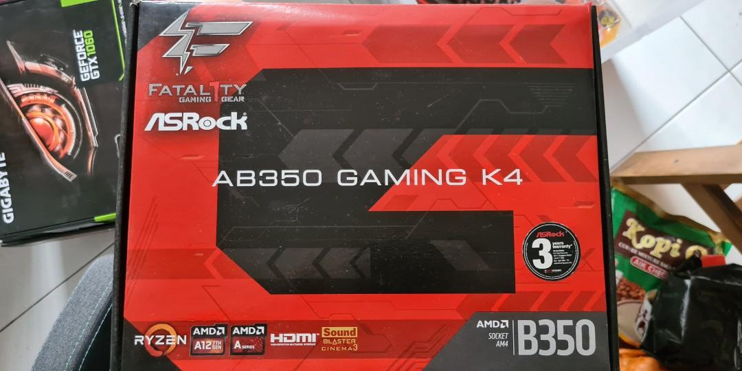 Asrock Fatal1ty Ab350 Gaming K4 Computers Tech Parts Accessories Computer Parts On Carousell