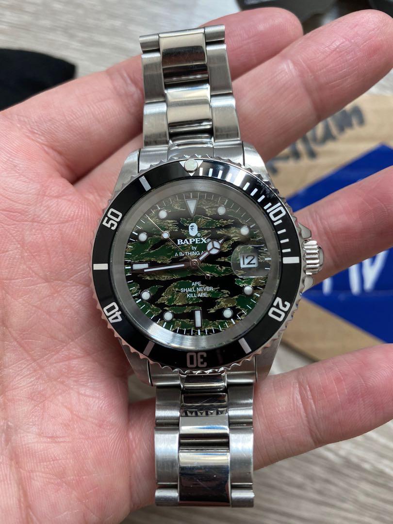 BapeX camo dated Submarine watch, Men