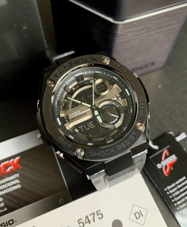 BNEW AUTHENTIC Casio G Shock G STEEL GST210M 1A Black Steel Case Gloss Marble Grey Watch P11 990 Men s Fashion Watches Accessories Watches on Carousell