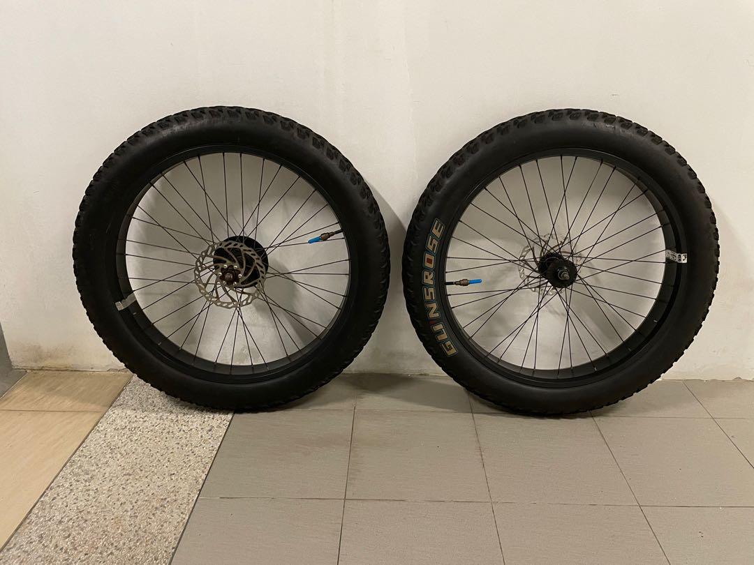 Fast Deal 80 for Complete Fat Bike Wheelset 135 170mm with Tyre Tube Rotor and Cassette 7S Sports Equipment Bicycles Parts Parts Accessories on Carousell